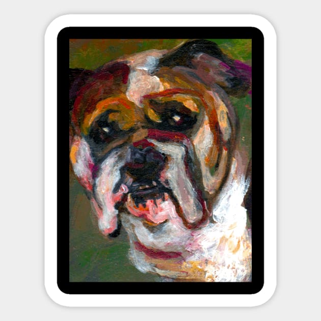 Adorable Dog Art - A Must-Have for Dog Lovers! Bulldog Portrait Sticker by DonWillisJrArt
